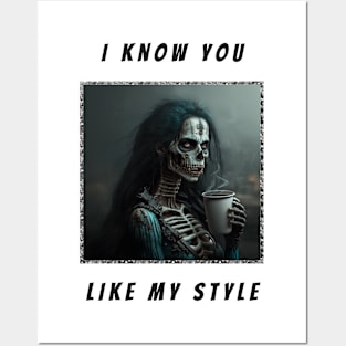 skeleton Coffee humor Posters and Art